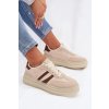 Dámske tenisky na platforme béžove galleria / A021 BEIGE (Veľkosť 36)