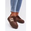 Dámske tenisky na platforme hnedé galleria / A021 BROWN (Veľkosť 36)