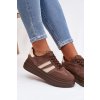 Dámske tenisky na platforme hnedé galleria / A021 BROWN (Veľkosť 36)