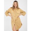 Dámske hnede camel šaty košeľové kód produktu IT-SK-FL6071.70 (Farba Hnedá camel, Veľkosť ONE SIZE)