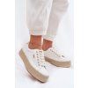 Dámske espadrilles na platforme big star tt274349 biele / (Veľkosť 38)