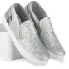 Strieborné tenisky Slip on G-006S