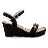Čierne sandále s kamienkami H8-33B