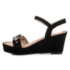 Čierne sandále s kamienkami H8-33B