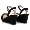 Čierne sandále s kamienkami H8-33B