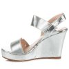 Strieborné sandále na platforme F5001S