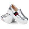 Strieborné tenisky slip on na platforme 