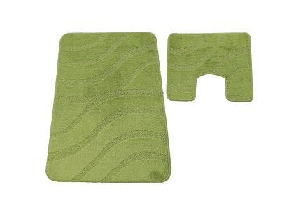 Kúpeľňová sada koberčekov Symphony Phosphoric Green s výrezom