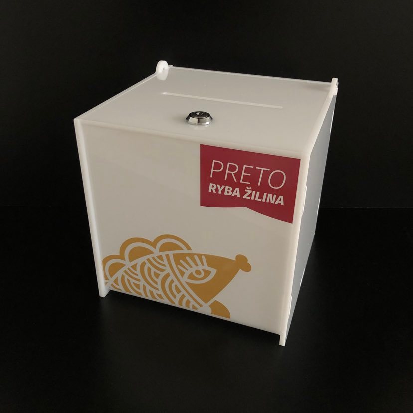 Plexi urny s potlačou. Výroba na mieru
