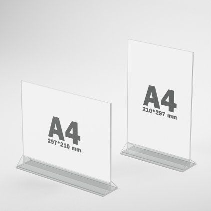 Plexi držiak typu T na letáky formátu A4