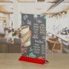 Plexisklový stojan na menu A4 červeny