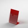 Červený stojanček na letáky formátu DL