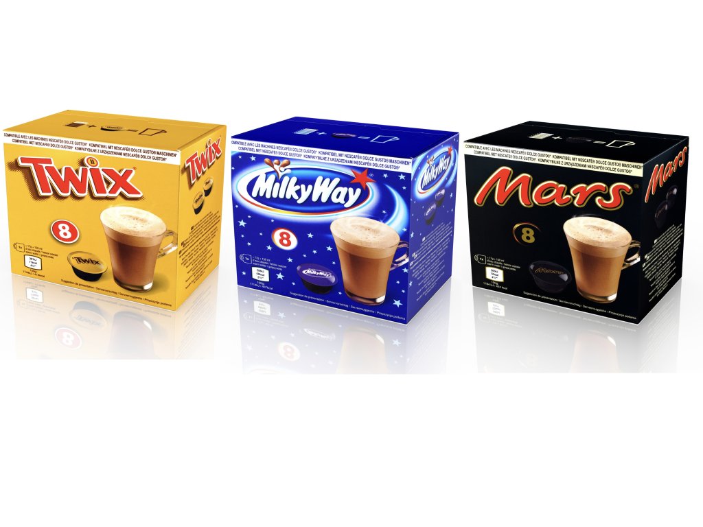 Pakiranje okoladnih napitaka Mars Twix Milky Way do Dolce Gusto 24 kapsule NajKava