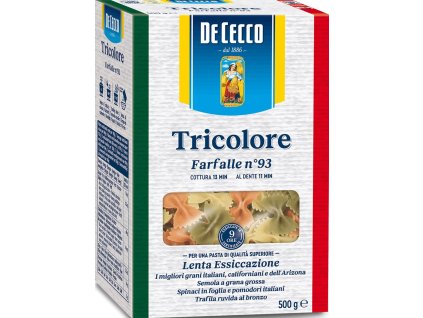 de cecco farfalle tricolor n 93 500g nejkafe cz