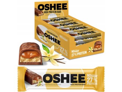 Oshee Proteinová tyčinka vanilka & karamel karton 49 g x 12 ks