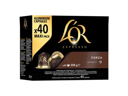 L´OR Espresso Forza Intenzita 9 - 40 hliníkových kapslí do Nespresso®