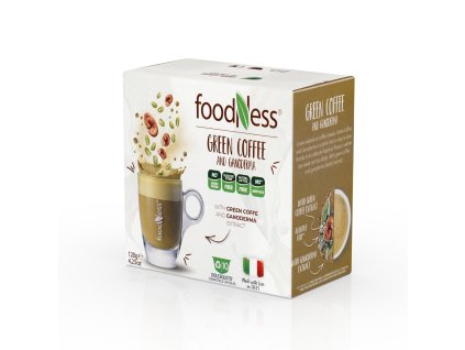 FoodNess Caffe Verde & Ganoderma zelená káva s houbou Reishi do Dolce Gusto 10 kusů kapslí