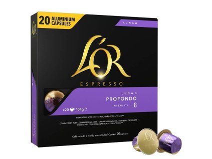 L´OR Lungo Profondo Intensity 8 - 20 aluminijskih kapsula kompatibilnih s Nespresso® aparatima za kavu*