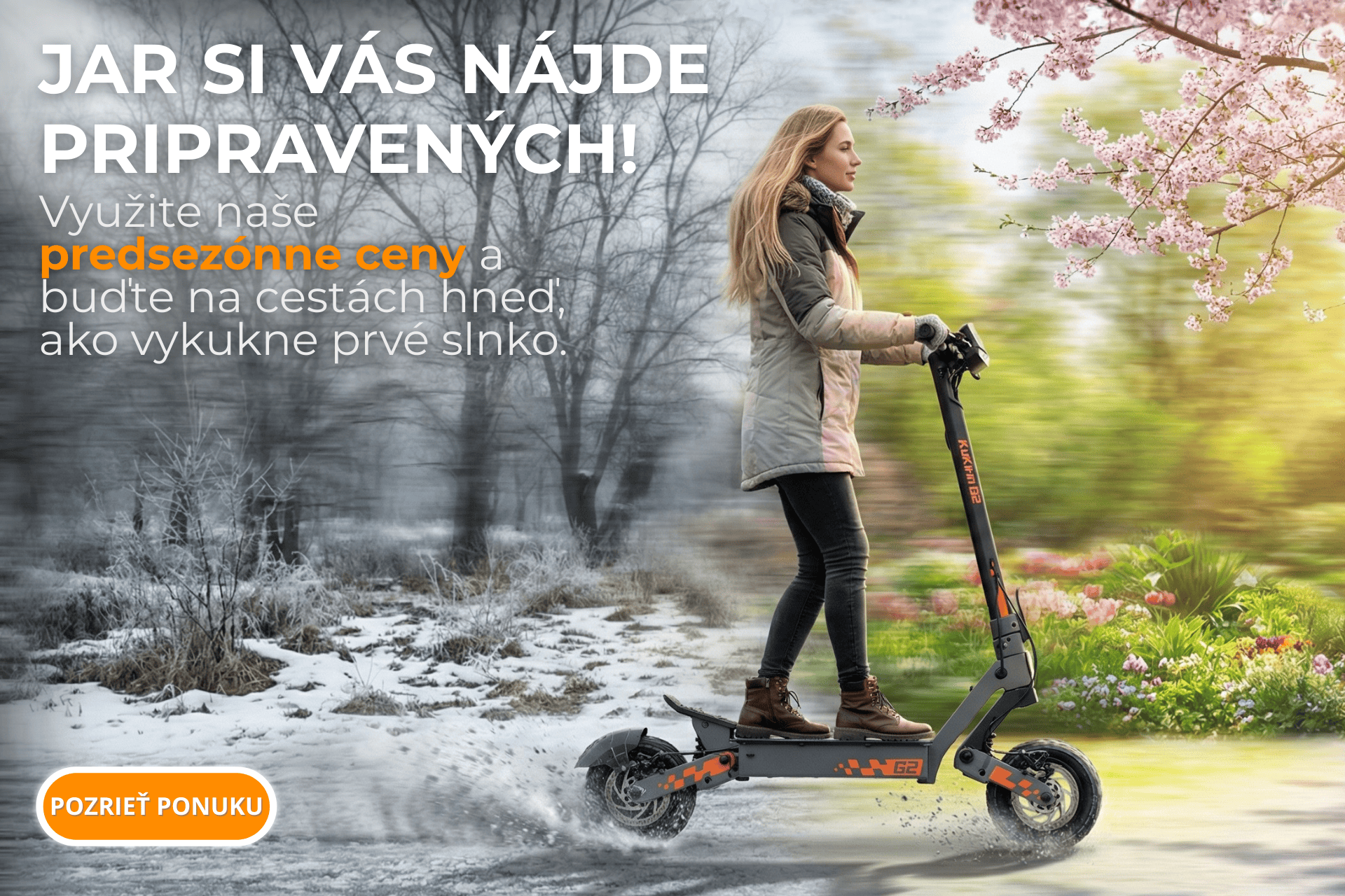 Predsezónny predaj elektrických kolobežiek Kukirin za výhodné ceny.