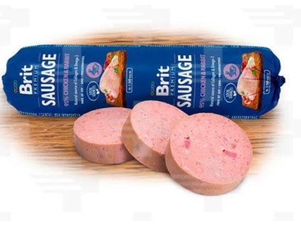 Saláma BRIT dog Chicken & Rabbit 800 g