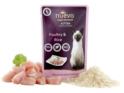 NUEVO cat Kitten Poultry with Rice 85 g kapsička