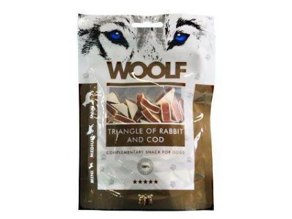 Pamlsok Woolf Dog Rabbit and Cod Triangle 100 g