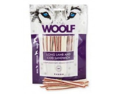 Pamlsok Woolf Dog Lamb & Codfish Soft Sandwich LONG 100 g