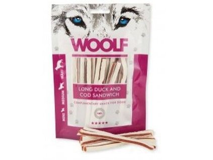 Pamlsok Woolf Dog Duck & Codfish Soft Sandwich LONG 100 g