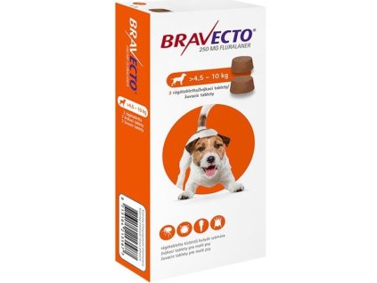 Bravecto Dog S 250 mg žuvacie tablety pre malé psy ( od 4,5 do 10 kg ) 2 x 1 tbl.