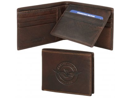 AM122 portafoglio uomo pelle con divisorio porta carte di credito moro marrone 1024x1010