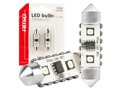 LED žiarovka CANBUS 12SMD Festoon C5W 3838 39mm White 12/24V