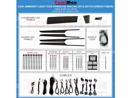 14 17 Porsche Macan ambient light (carbon fiber) 20Leds