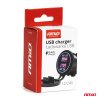 Vodotesná nabíjačka s MODRÝM LED podsvietením 2xUSB QC3.0 12/24V