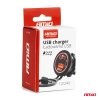 Vodotesná telefónna nabíjačka s ČERVENÝM LED podsvietením 2xUSB QC3.0 12/24V