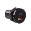 USB nabíjačka QC3.0 do panelu, guľatá, 12/24V