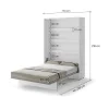 BED CONCEPT BC 01, sklapacia postel vertikalna 140, biela 3