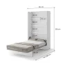 BED CONCEPT BC 02, sklapacia postel vertikalna 120, biela 3