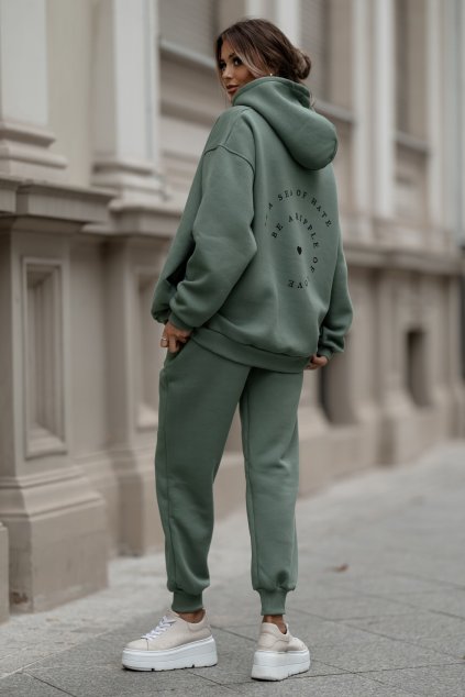 Tepláková souprava Heart khaki (Velikost S/M)