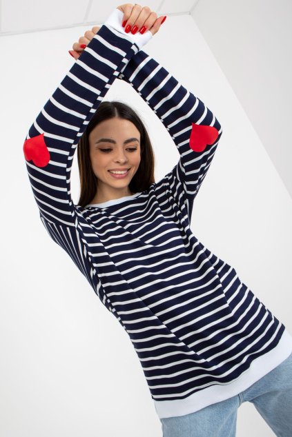 Modro biela pruhovaná mikina (Velikost L/XL)