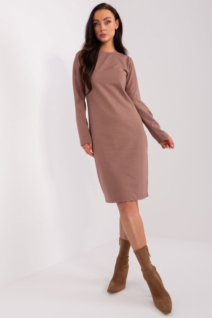 Bavlnené šaty Ori hnedé (Velikost L)