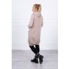Mikinové šaty na zips 9302 béžové