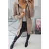 Mikinové šaty na zips 9302 béžové