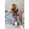 Mikinové šaty na zips 9302 mocca