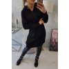 Mikinové šaty na zips 9302 čierne
