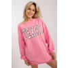 Mikinové šaty s nápisom ružové (Velikost UNI)