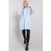 Mikinové šaty s kapucňou a vreckami svetlo modré (Velikost UNI)