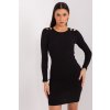 Rebrované šaty s gombíkmi čiernej (Velikost L/XL)