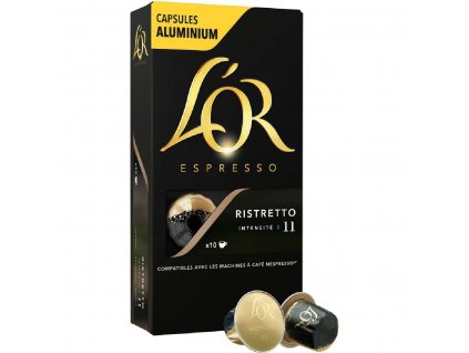 L´OR Espresso Ristretto Intenzita 11 - 10 hliníkových kapsúl kompatibilných s kávovarmi Nespresso®*