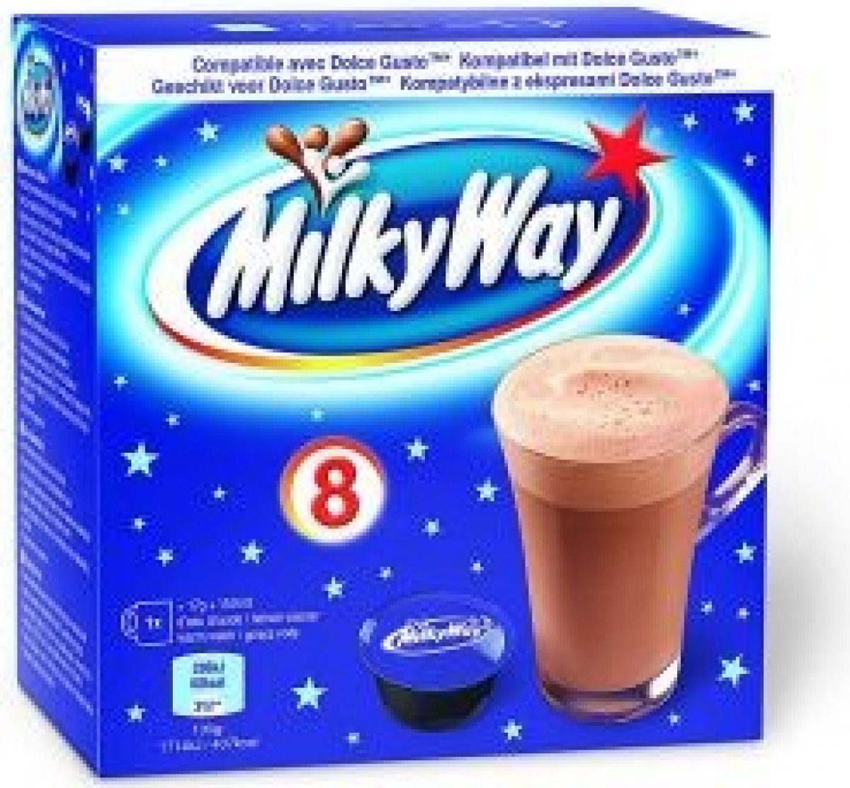 Milky Way Horúca čokoláda 8 Kapsúl pre Dolce Gusto