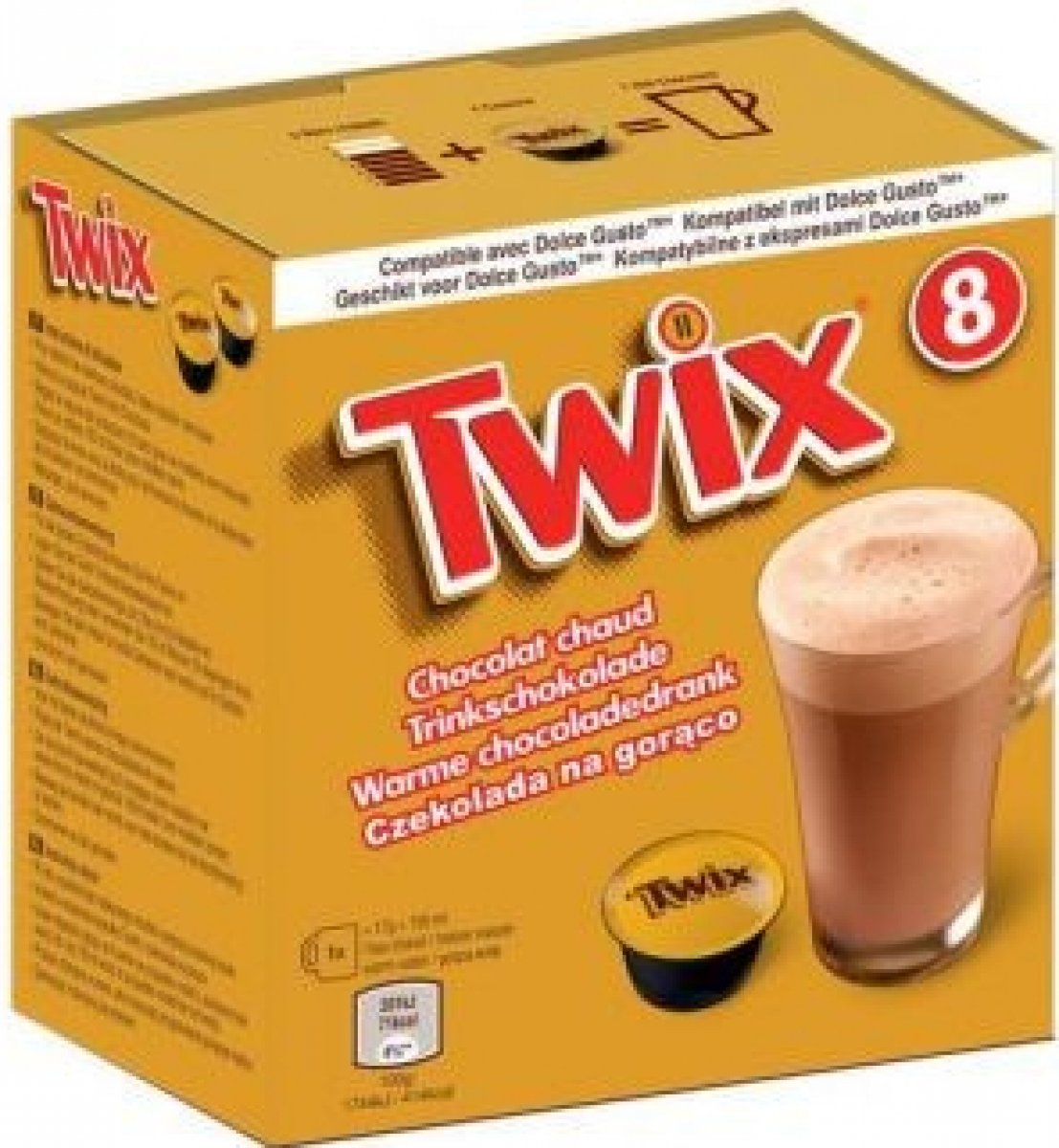 Twix Horúca čokoláda 8 kapsúl pre Dolce Gusto